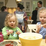 Lukas and Lilly inspect their food